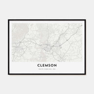 Clemson Map Landscape Poster