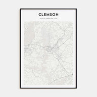 Clemson Map Portrait Poster