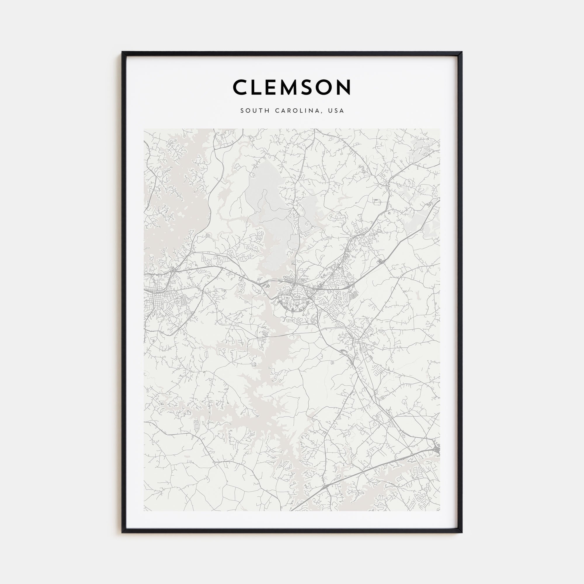 Clemson Map Portrait Poster