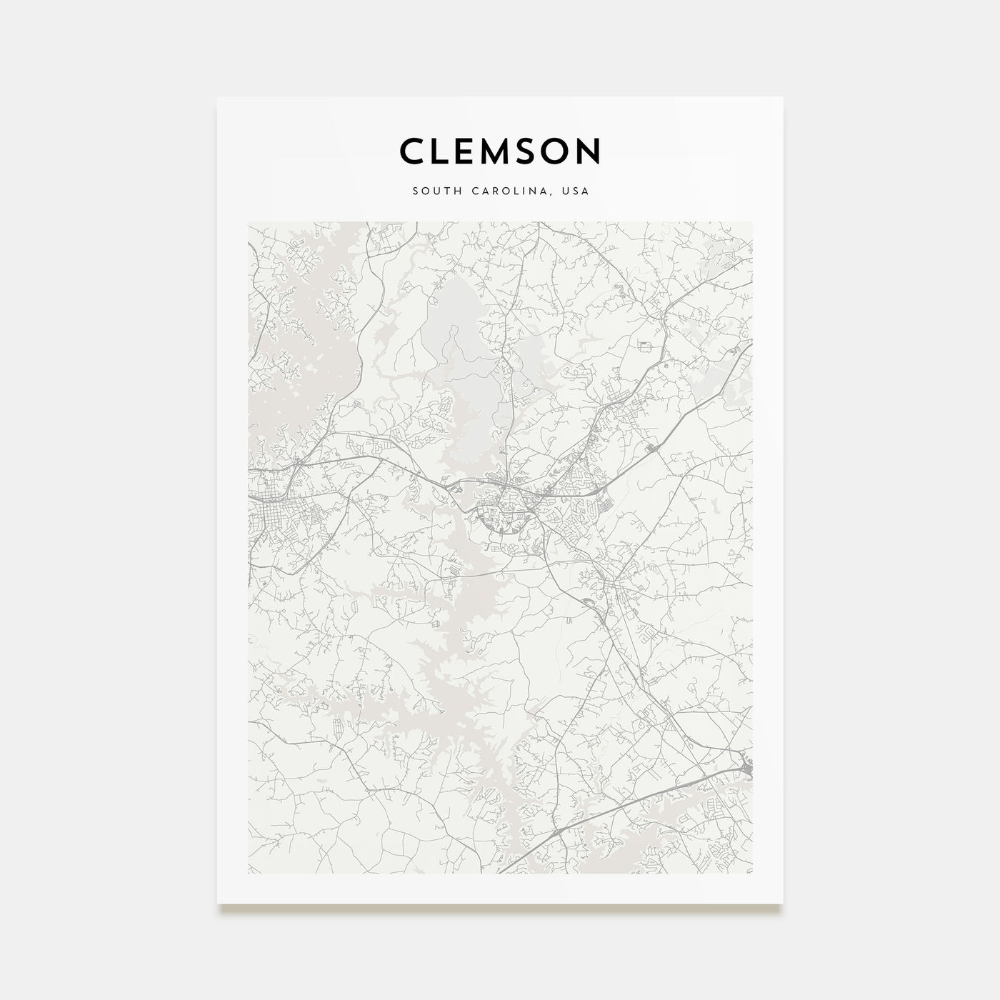 Clemson Map Portrait Poster