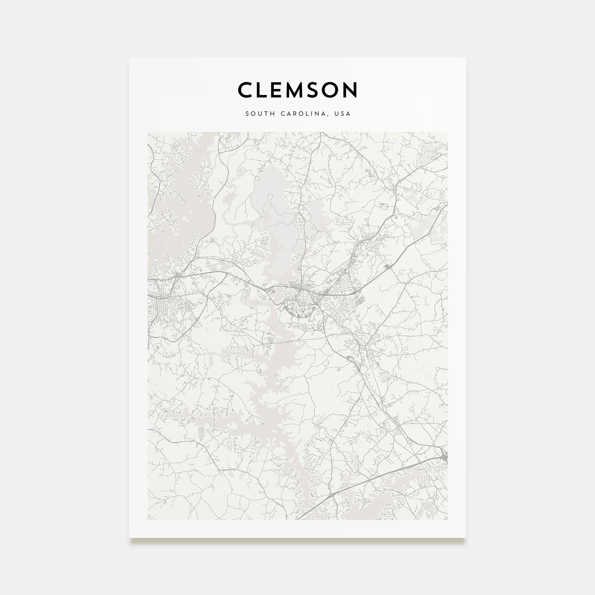 Clemson Map Portrait Poster