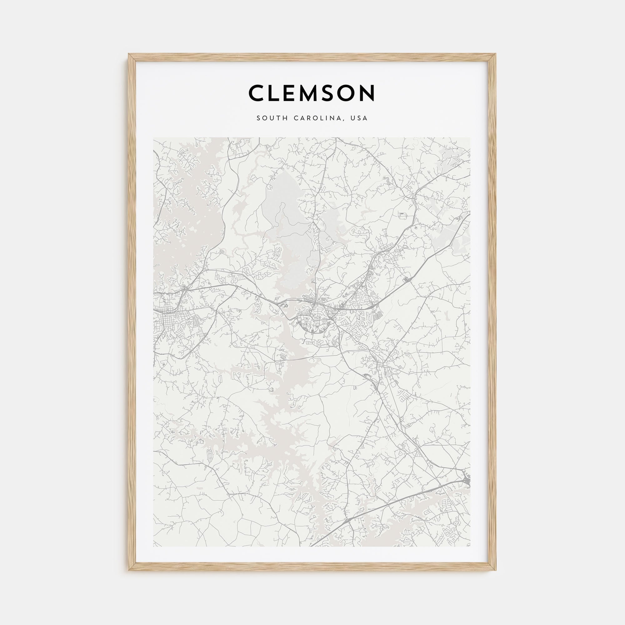 Clemson Map Portrait Poster