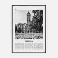 Clemson Travel B&W No 1 Poster