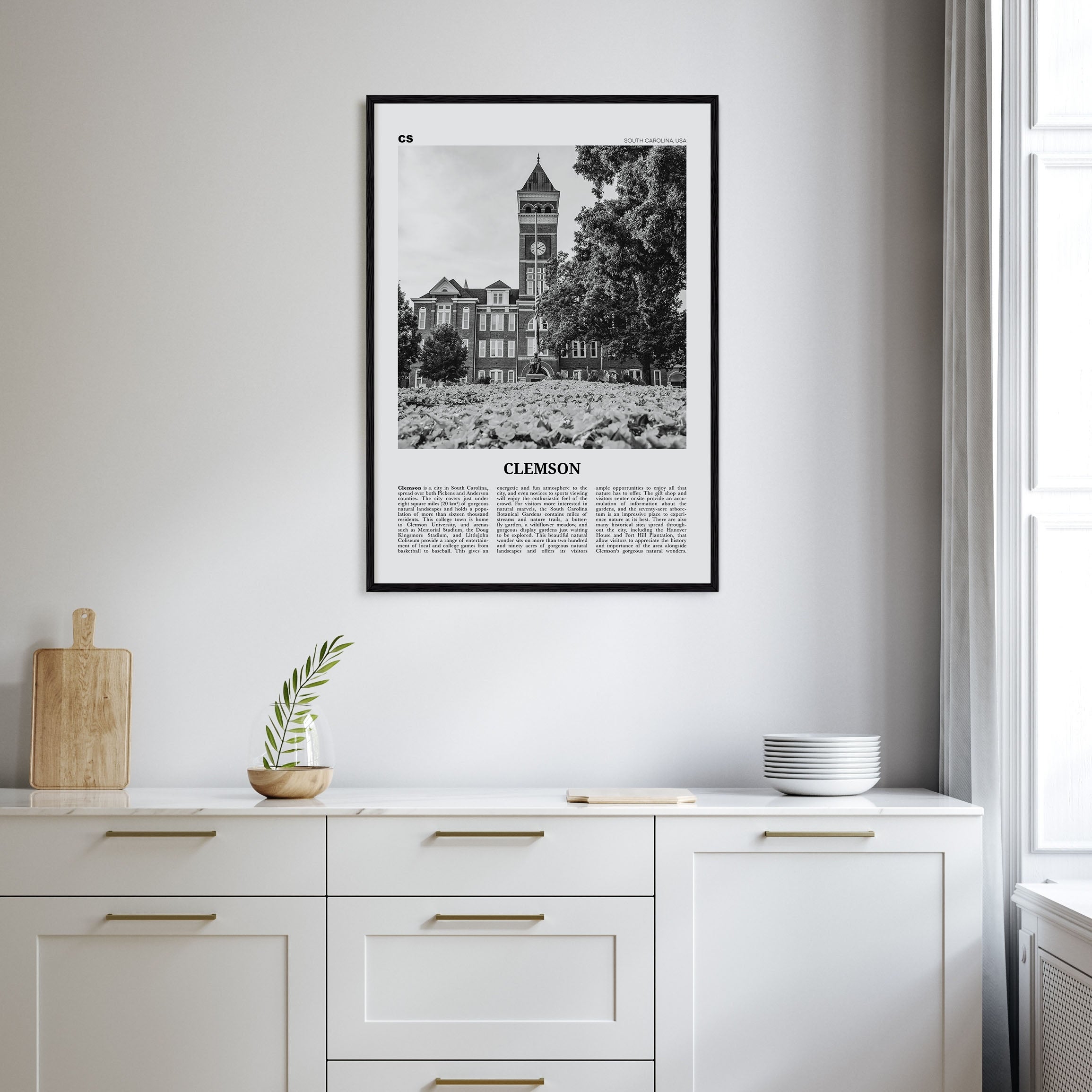 Clemson Travel B&W No 1 Poster