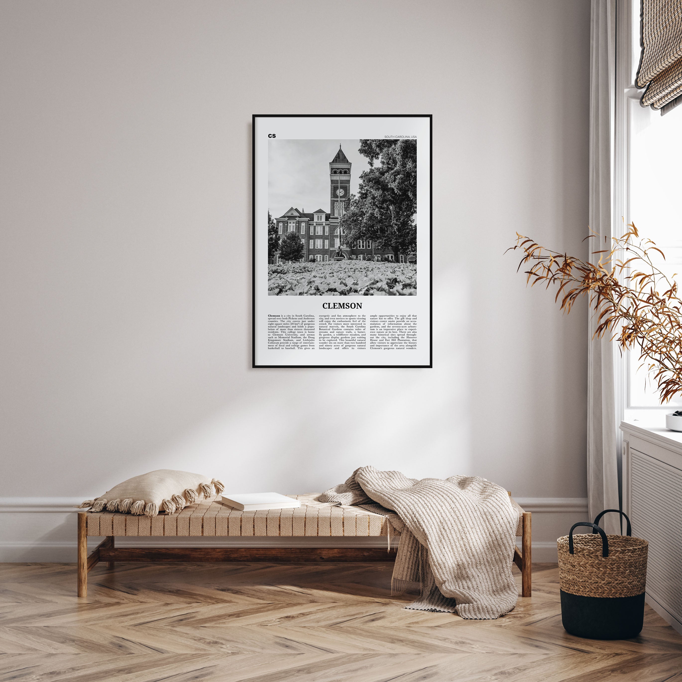 Clemson Travel B&W No 1 Poster