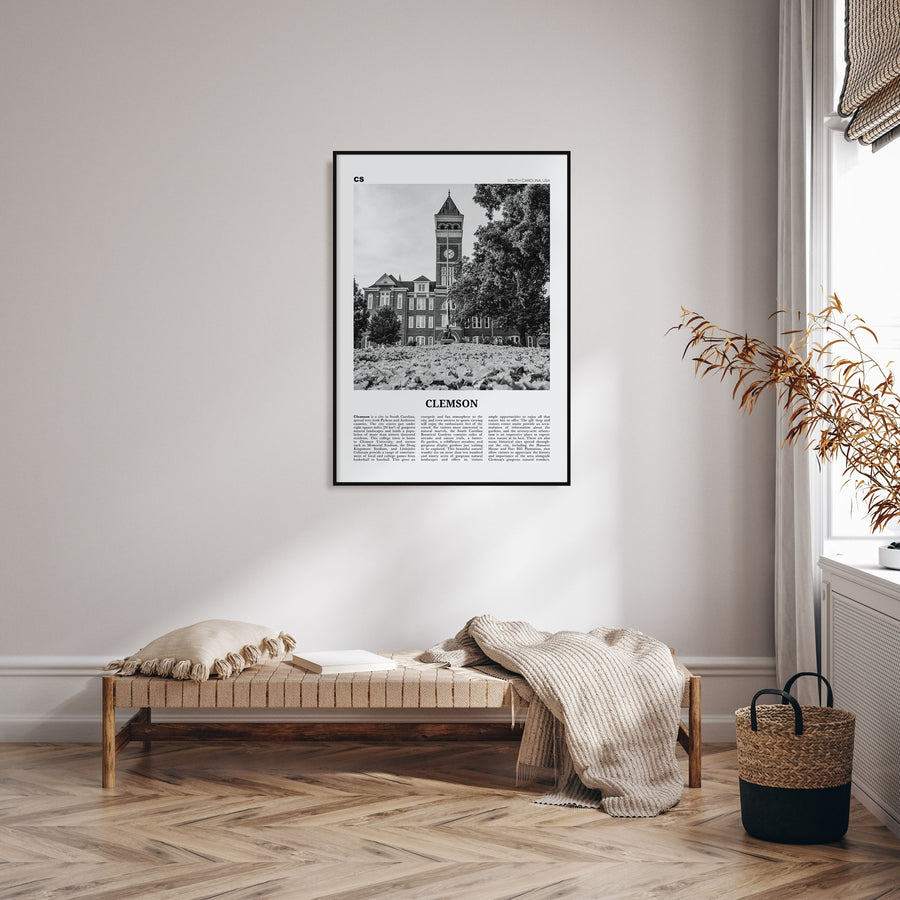 Clemson Travel B&W No 1 Poster