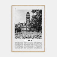 Clemson Travel B&W No 1 Poster