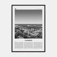 Clemson Travel B&W No 2 Poster