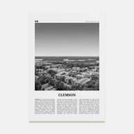 Clemson Travel B&W No 2 Poster