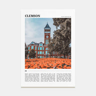 Clemson Travel Color Poster