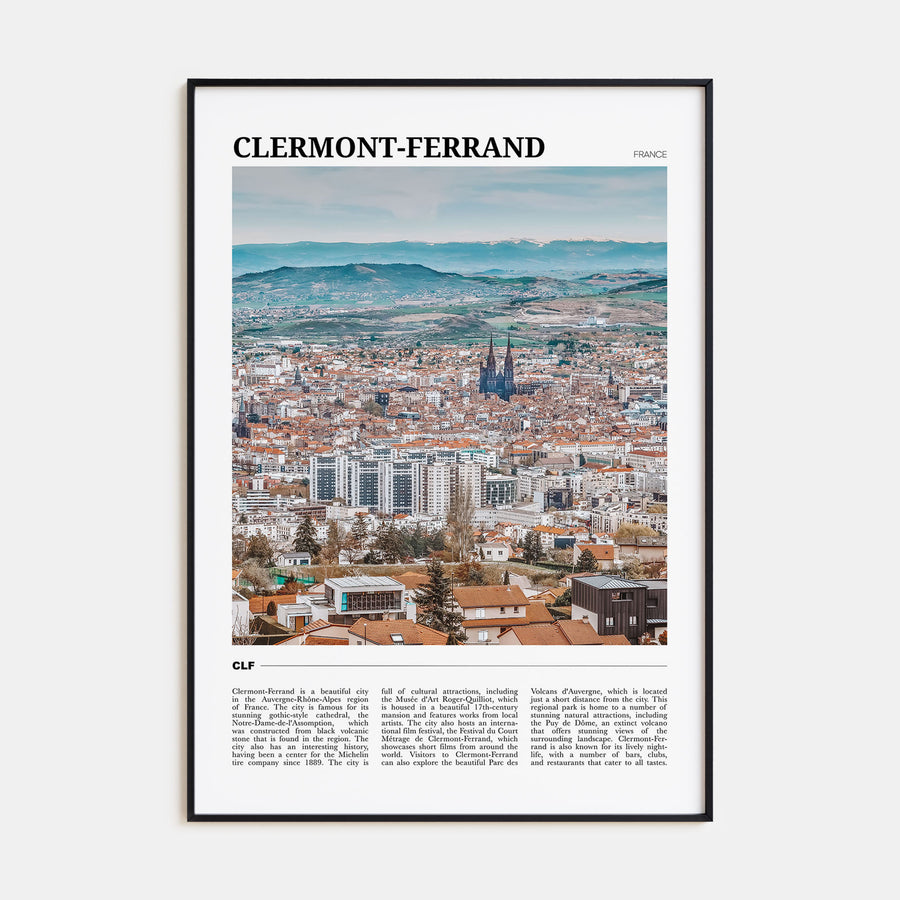 Clermont-Ferrand Travel Color Poster