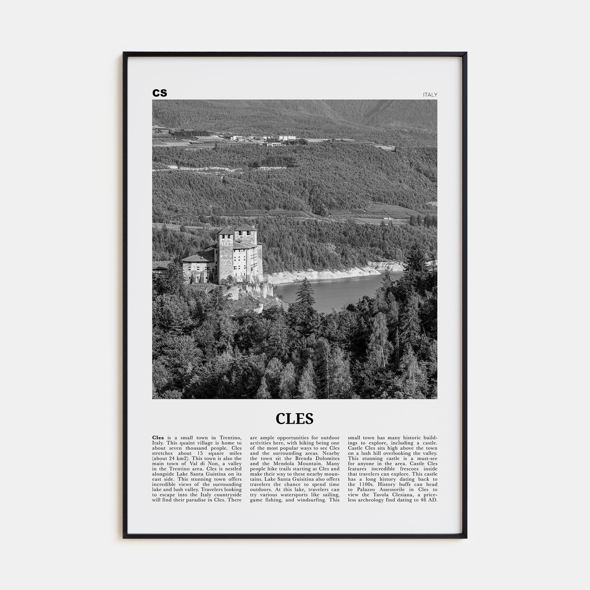 Cles Travel B&W Poster