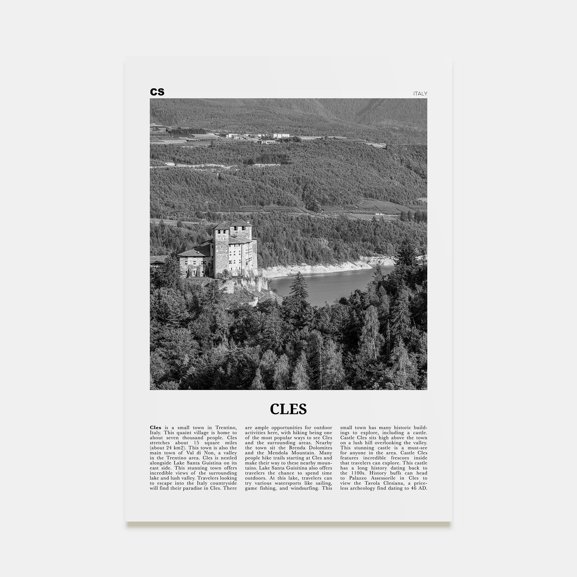 Cles Travel B&W Poster