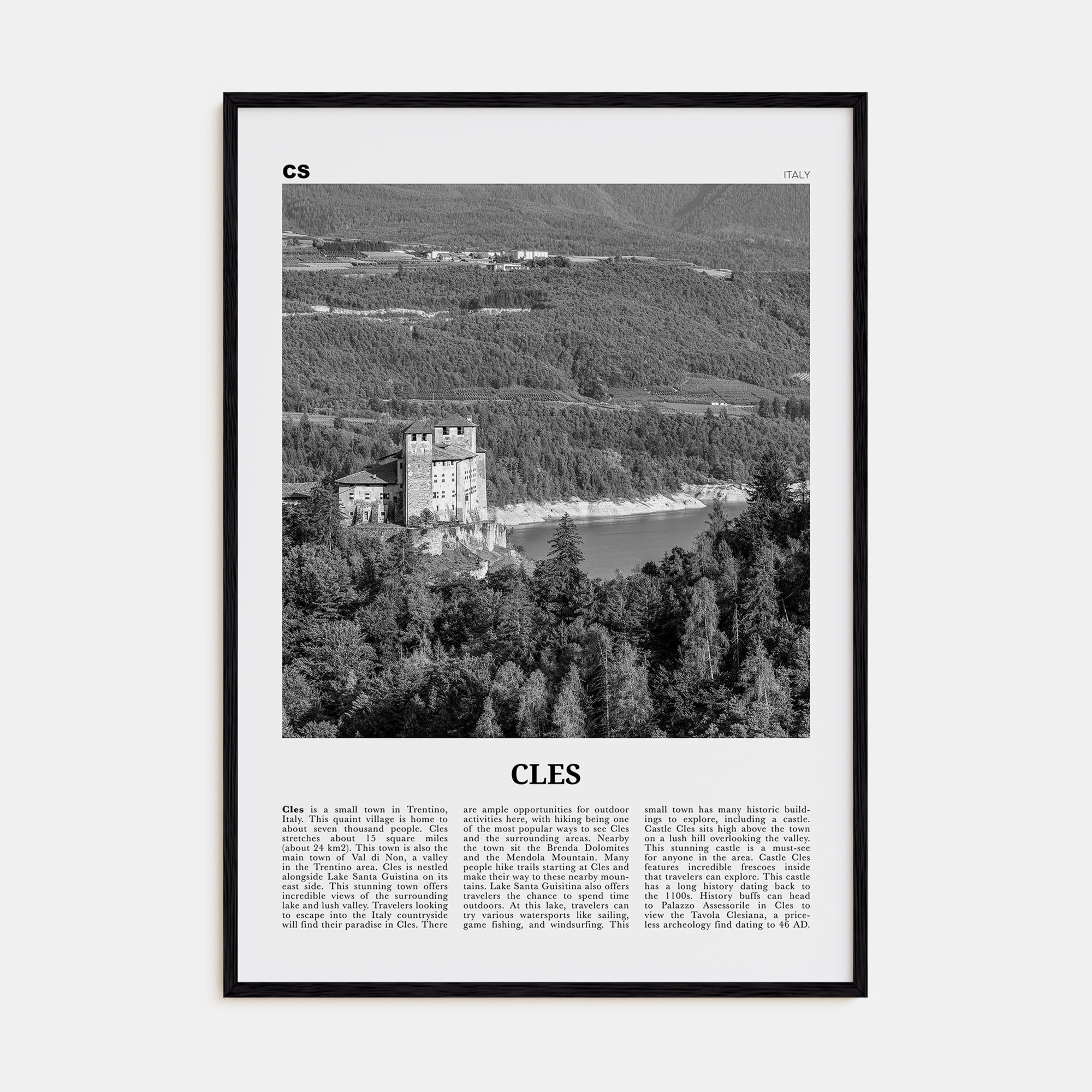 Cles Travel B&W Poster