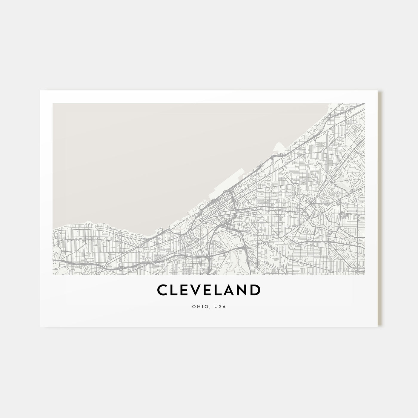 Cleveland Map Landscape Poster