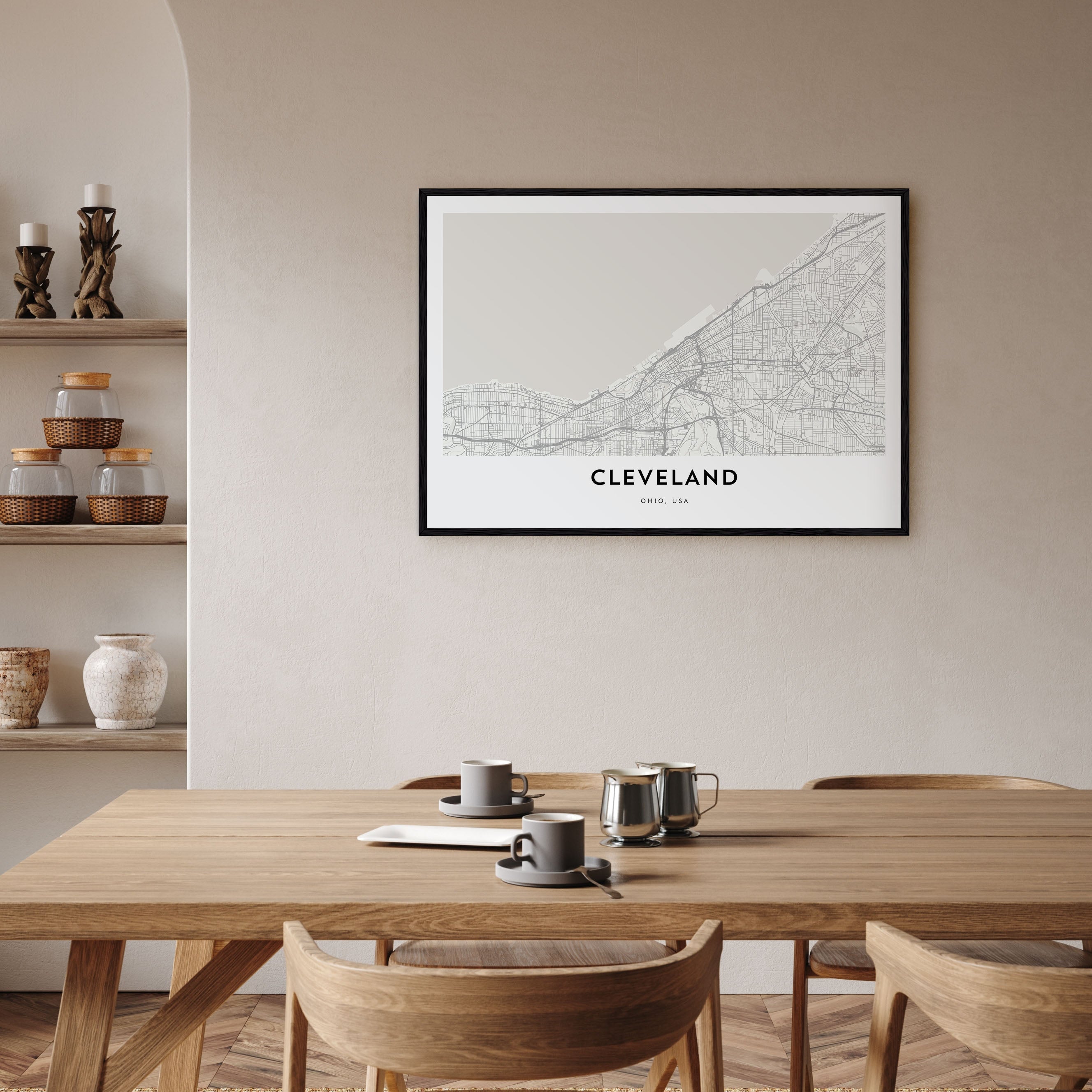 Cleveland Map Landscape Poster