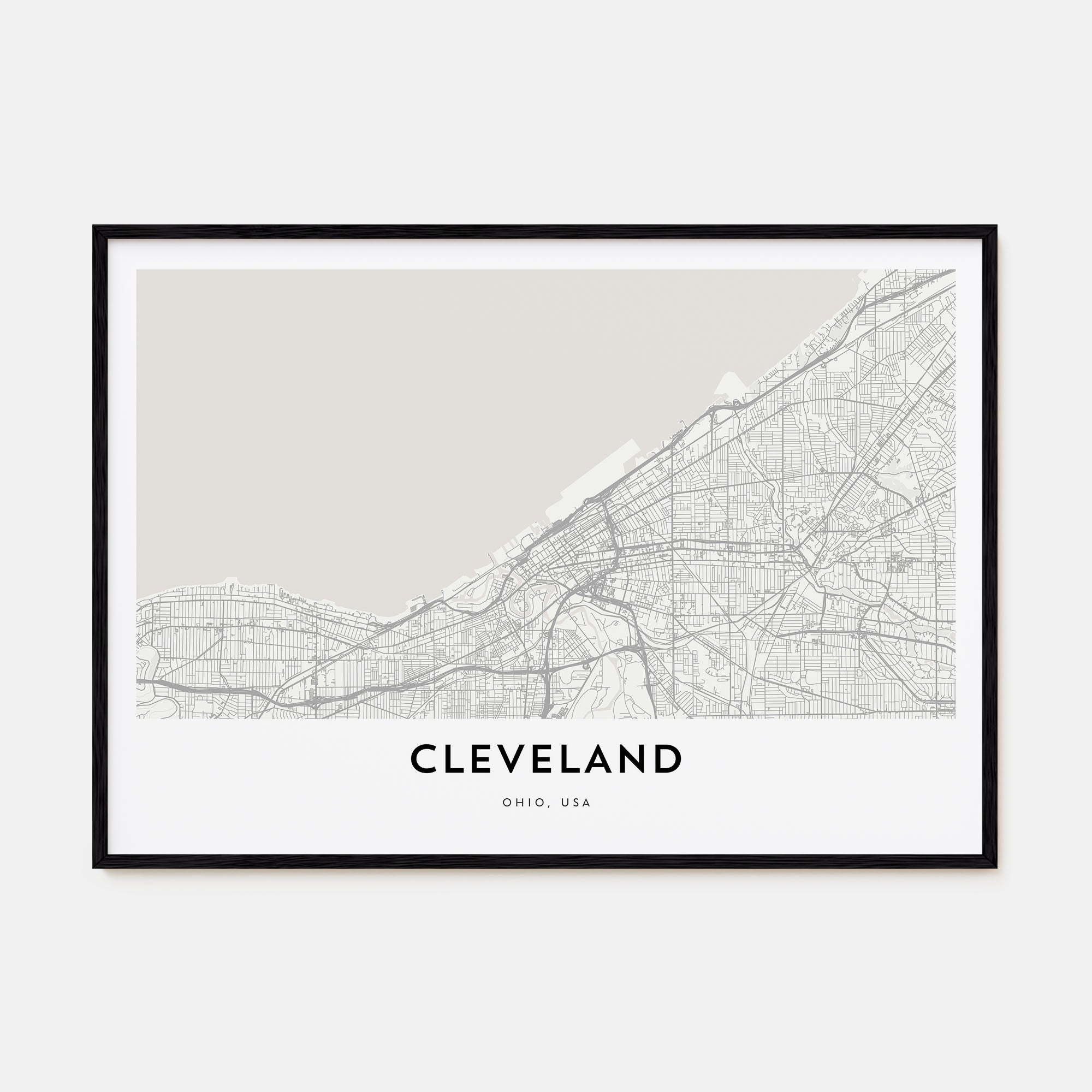 Cleveland Map Landscape Poster