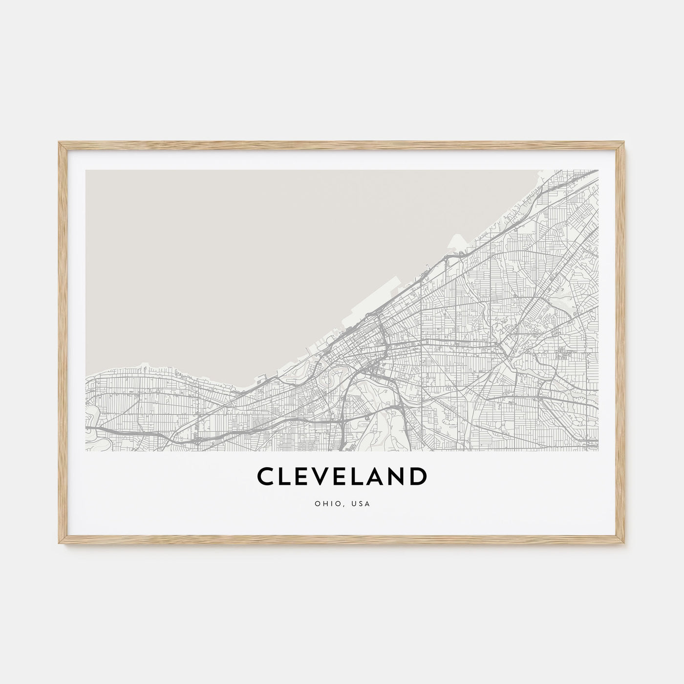 Cleveland Map Landscape Poster