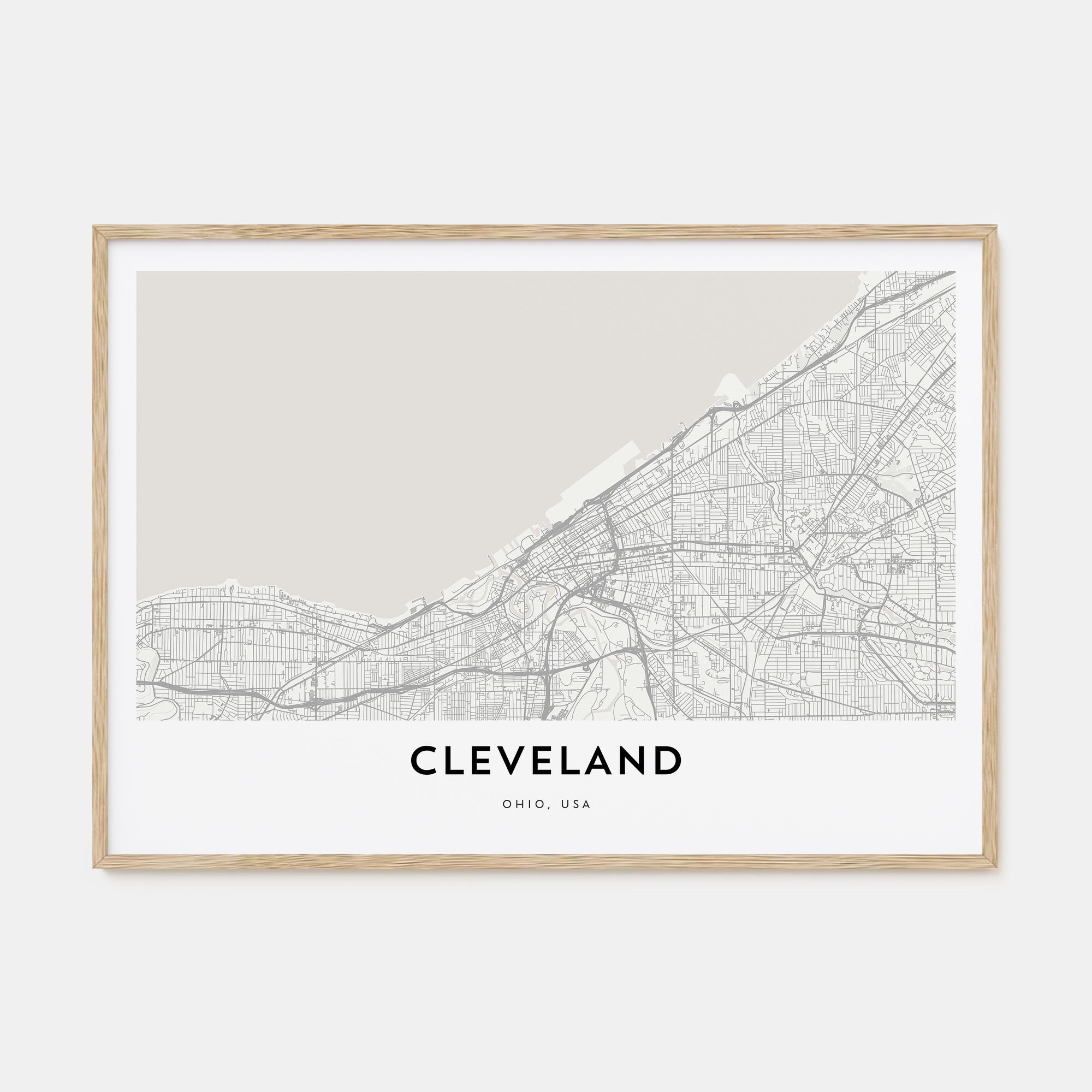 Cleveland Map Landscape Poster