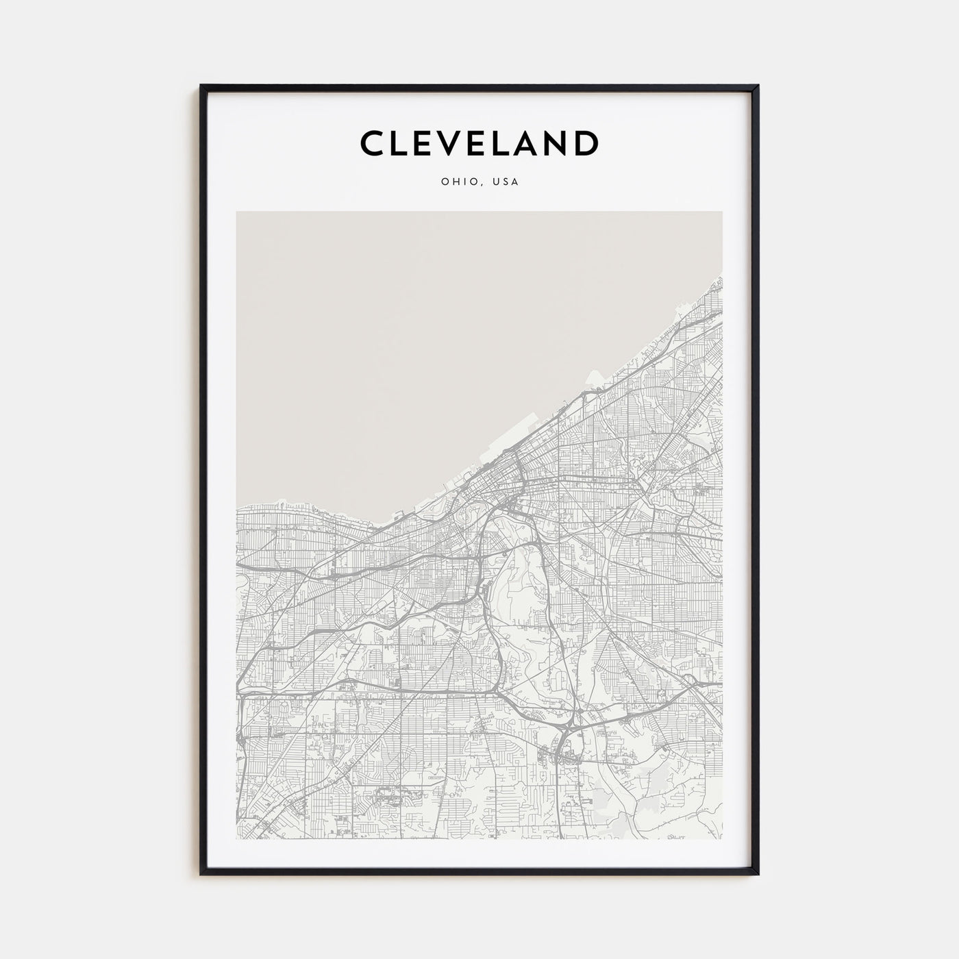 Cleveland Map Portrait Poster