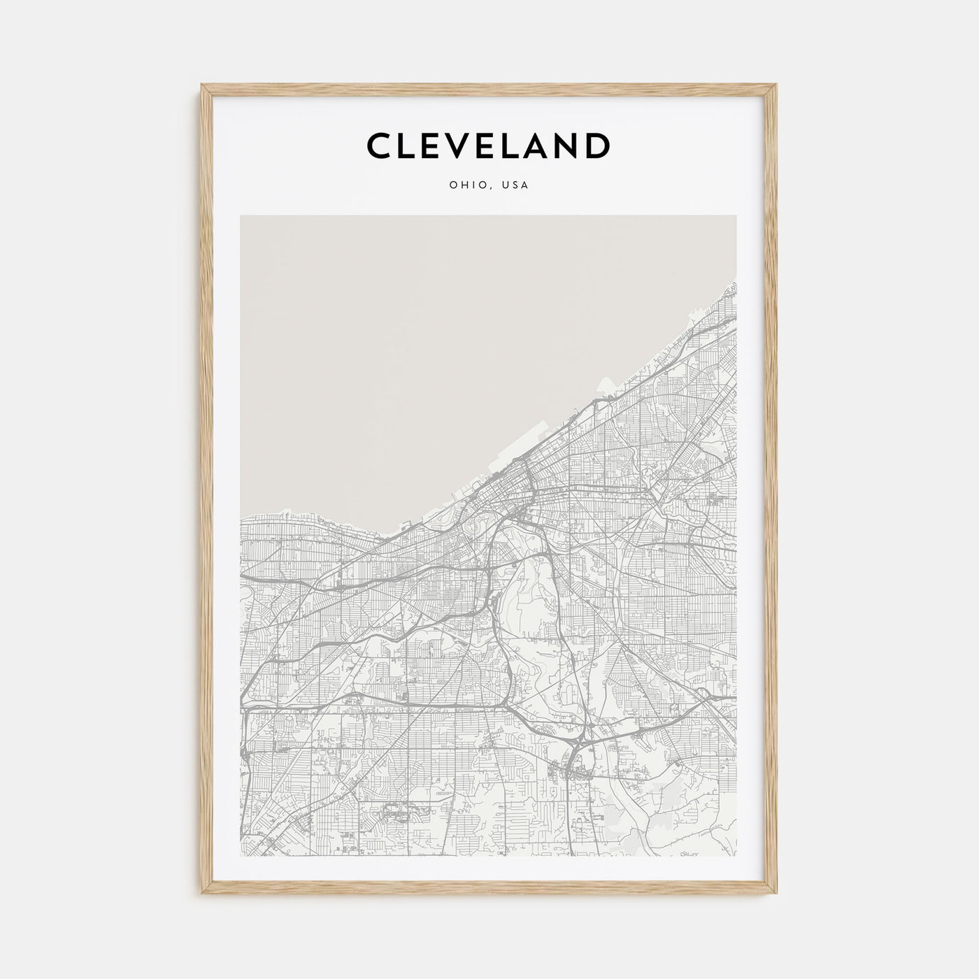 Cleveland Map Portrait Poster