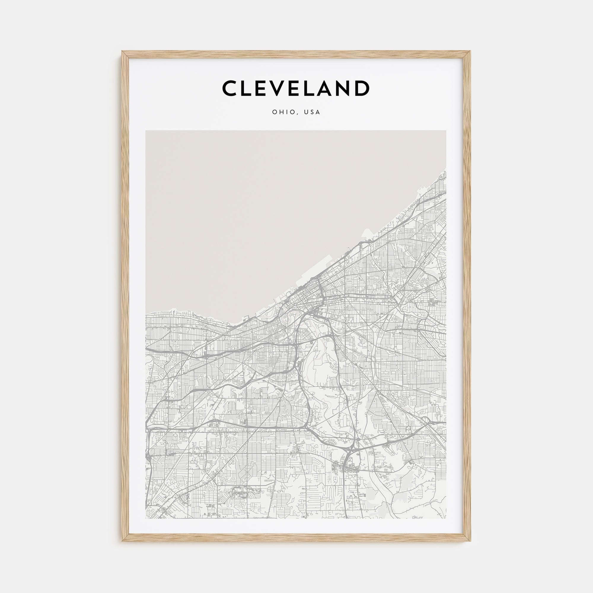 Cleveland Map Portrait Poster