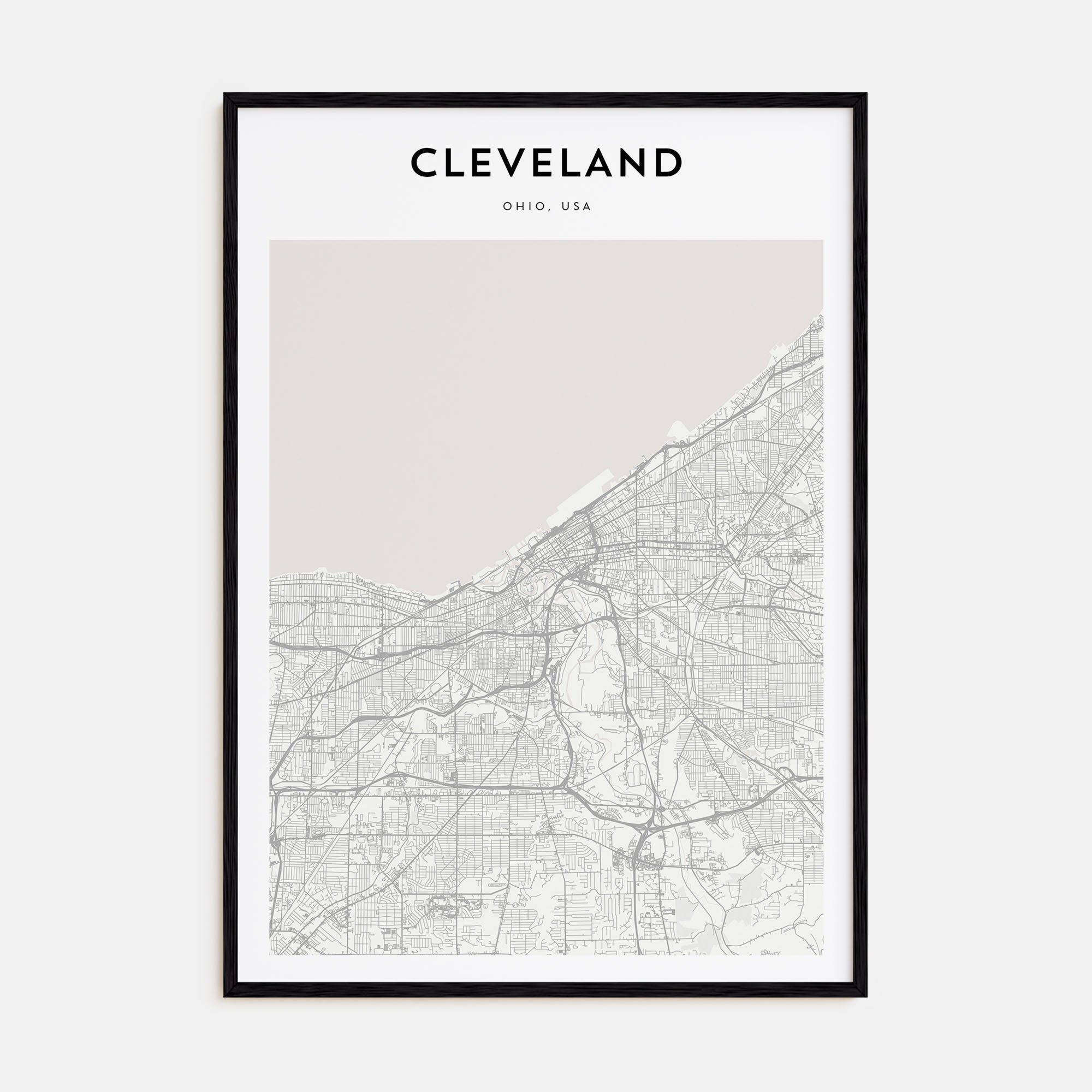 Cleveland Map Portrait Poster
