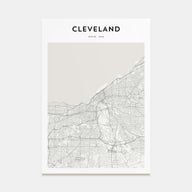 Cleveland Map Portrait Poster