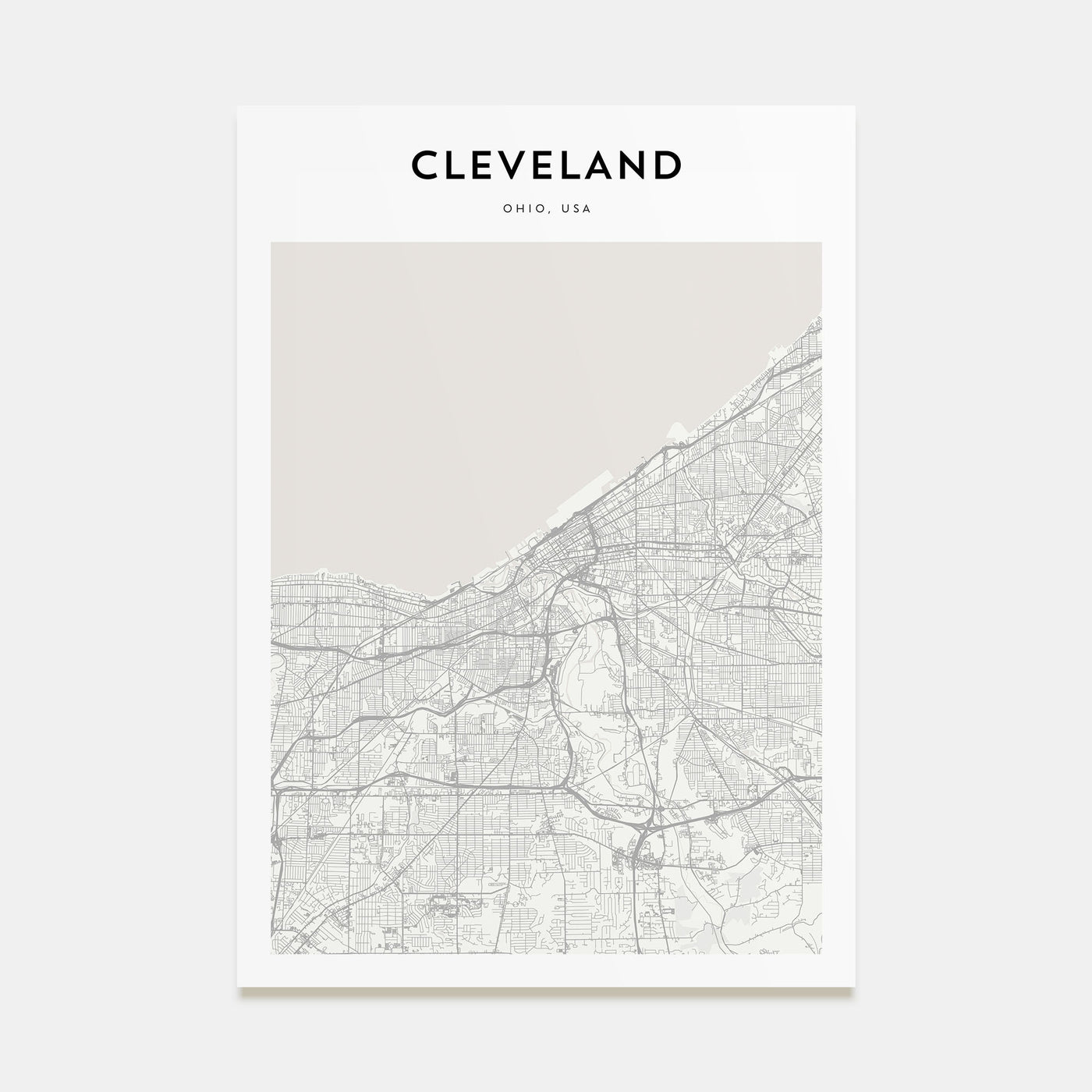 Cleveland Map Portrait Poster