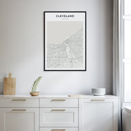 Cleveland Map Portrait Poster