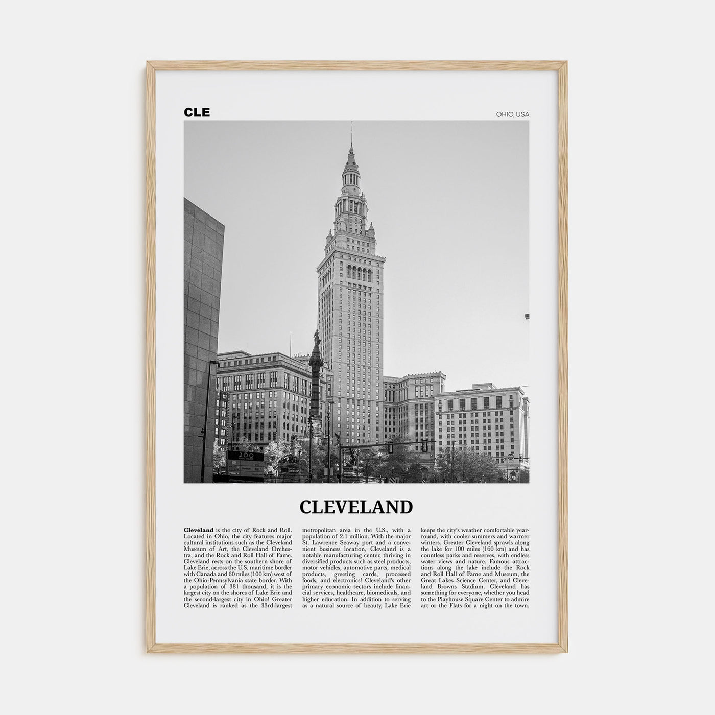 Cleveland Travel B&W No 3 Poster