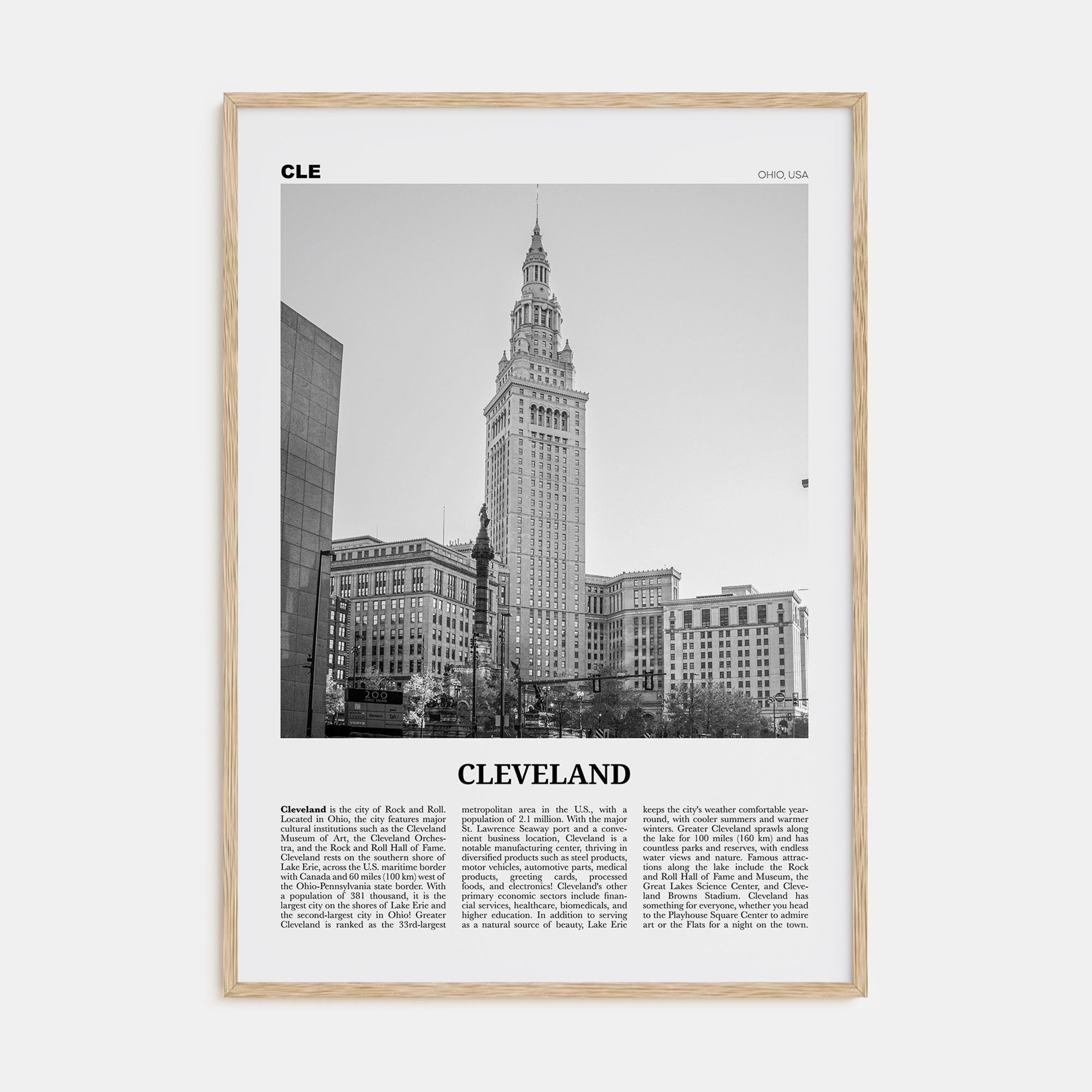 Cleveland Travel B&W No 3 Poster