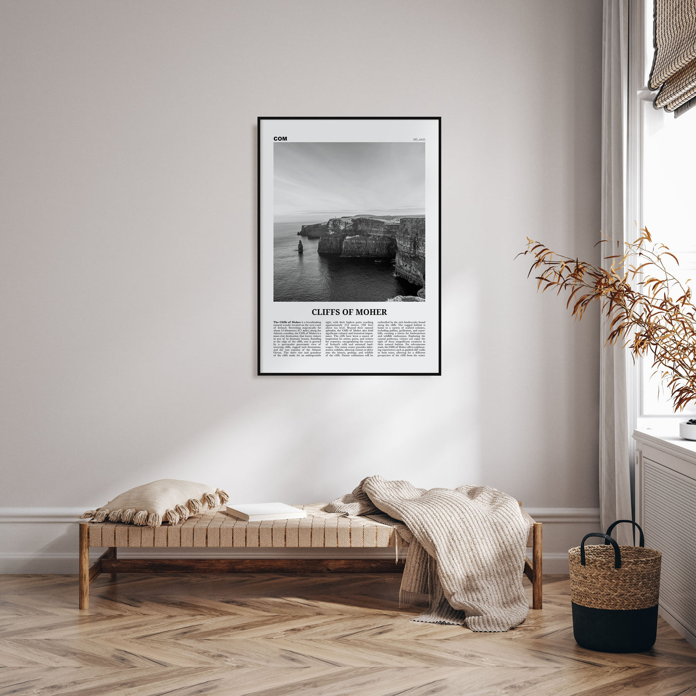 Cliffs of Moher Travel B&W Poster