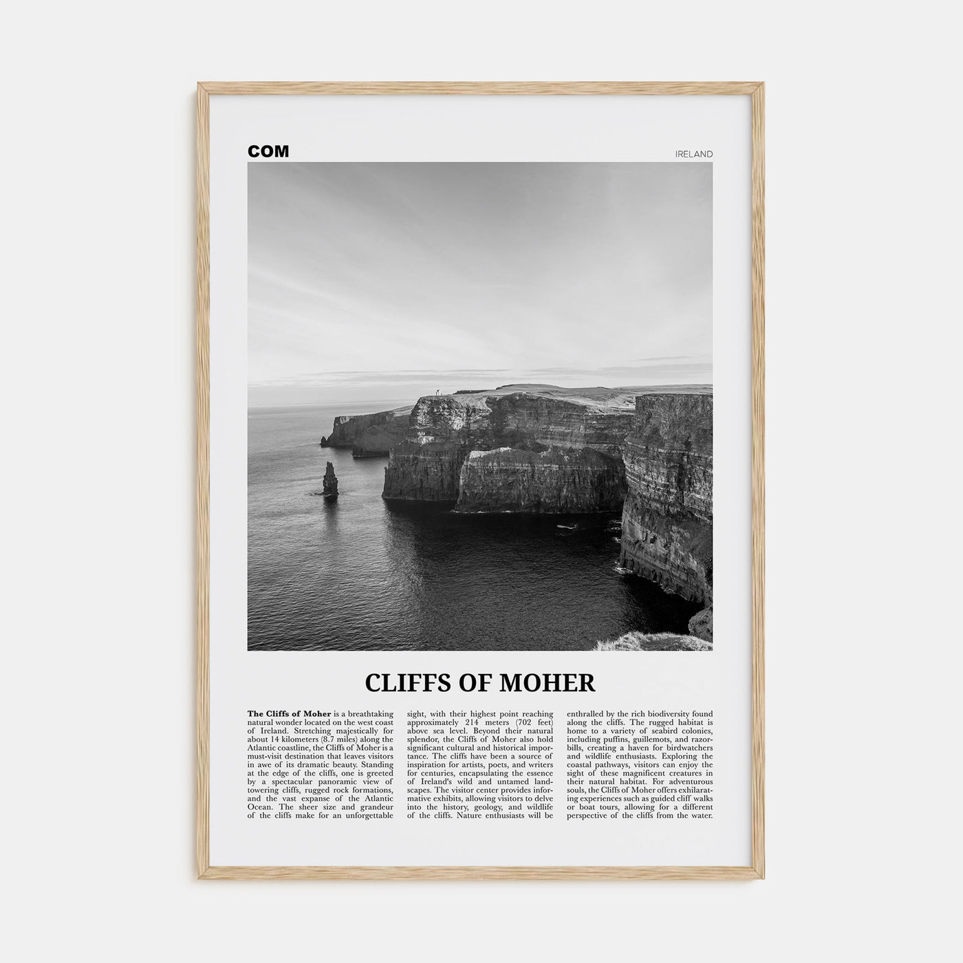 Cliffs of Moher Travel B&W Poster