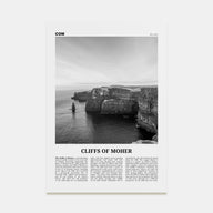 Cliffs of Moher Travel B&W Poster