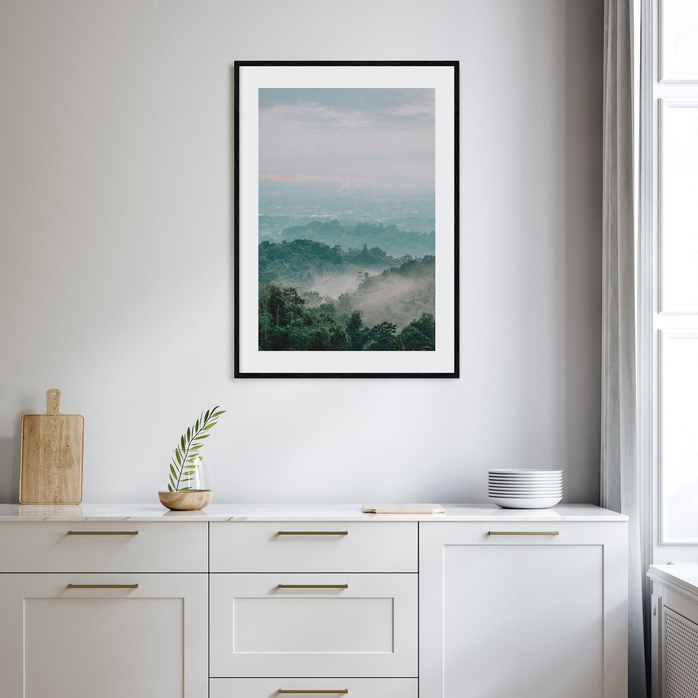 Cloudy Forest Photo Color Poster