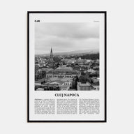 Cluj-Napoca Travel B&W Poster