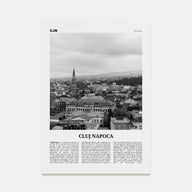 Cluj-Napoca Travel B&W Poster