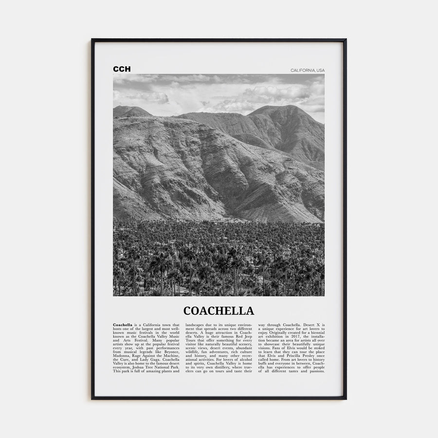 Coachella Travel B&W Poster