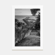 Coastline Stairway Photo B&W Poster