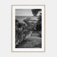 Coastline Stairway Photo B&W Poster