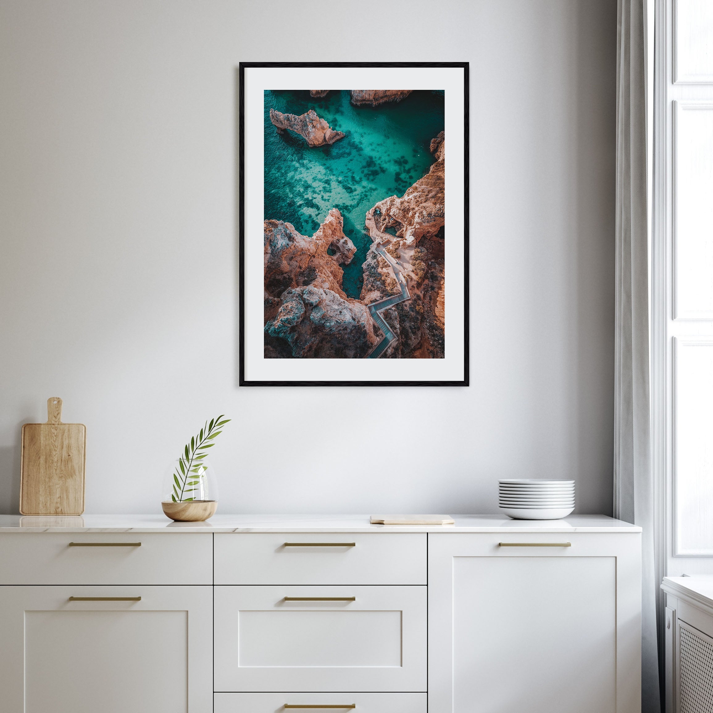 Coastline Stairway Photo Color Poster