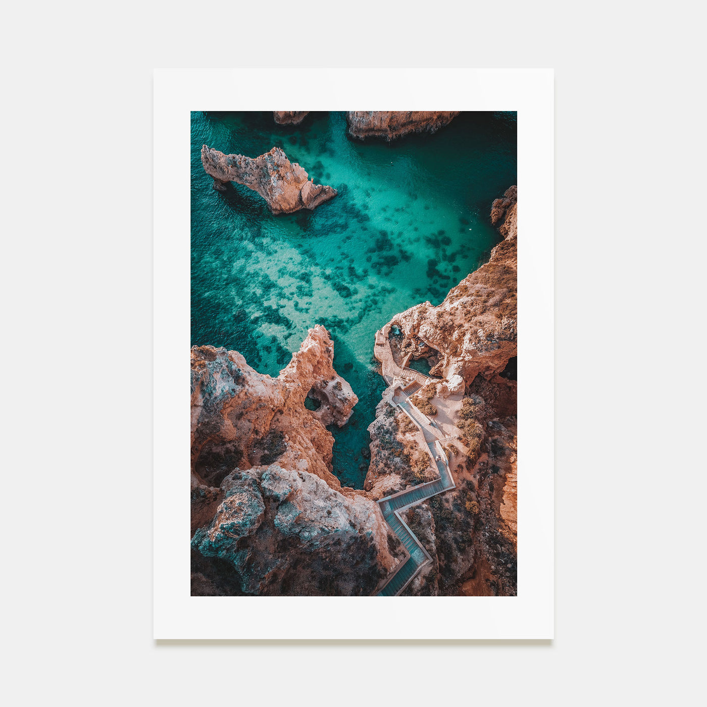 Coastline Stairway Photo Color Poster