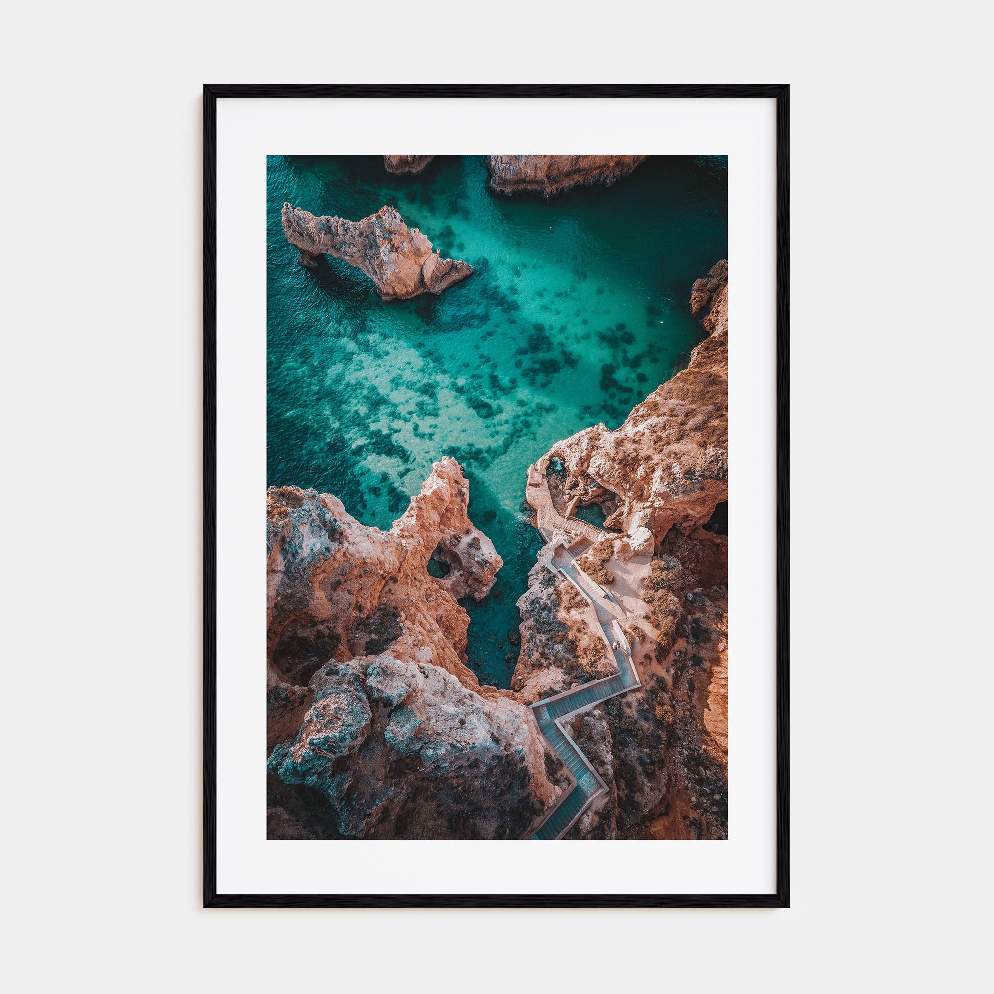 Coastline Stairway Photo Color Poster