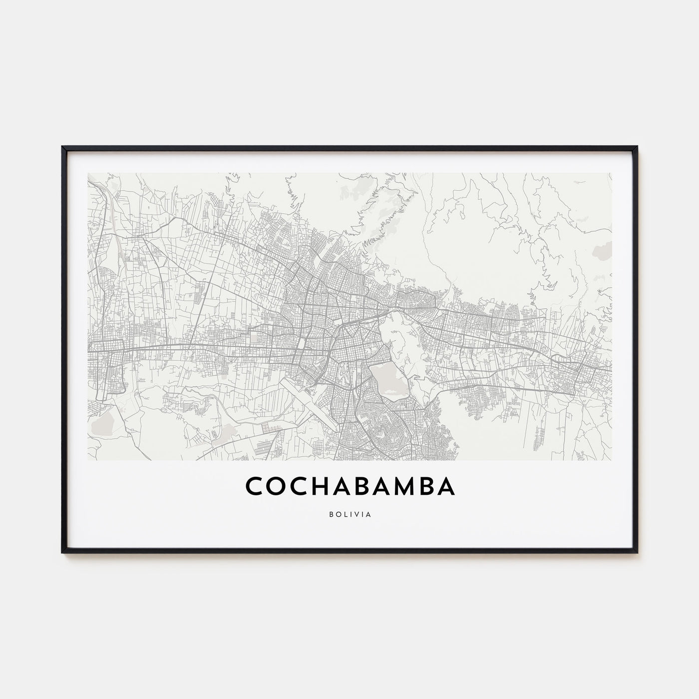 Cochabamba Map Landscape Poster