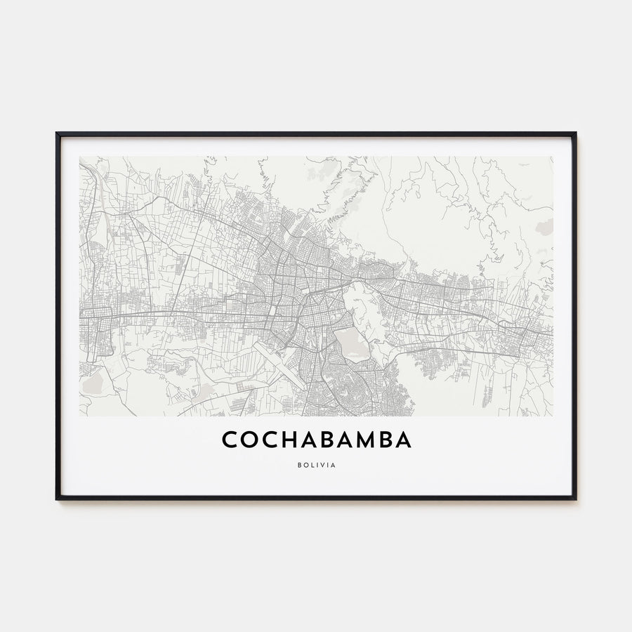 Cochabamba Map Landscape Poster