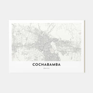 Cochabamba Map Landscape Poster