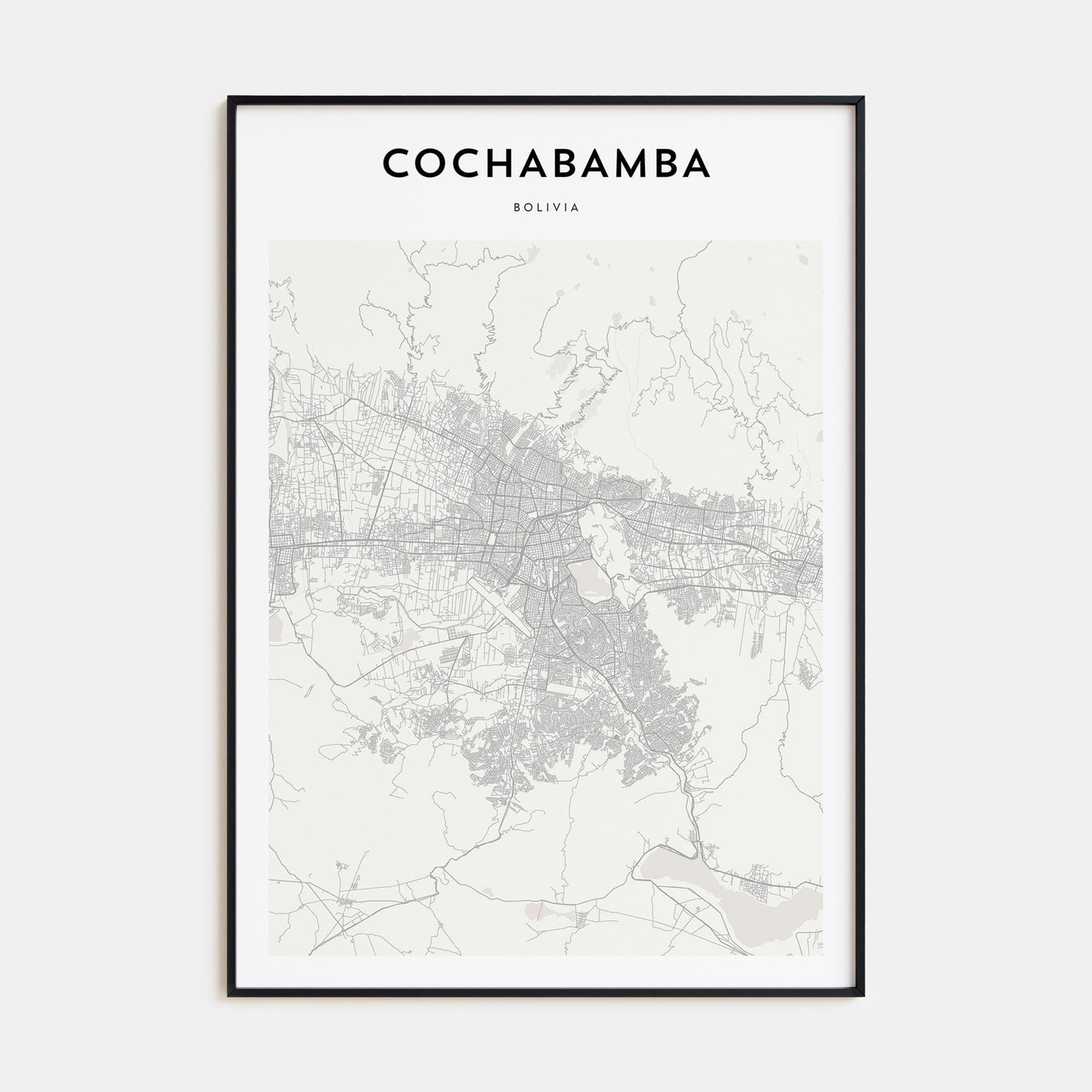 Cochabamba Map Portrait Poster