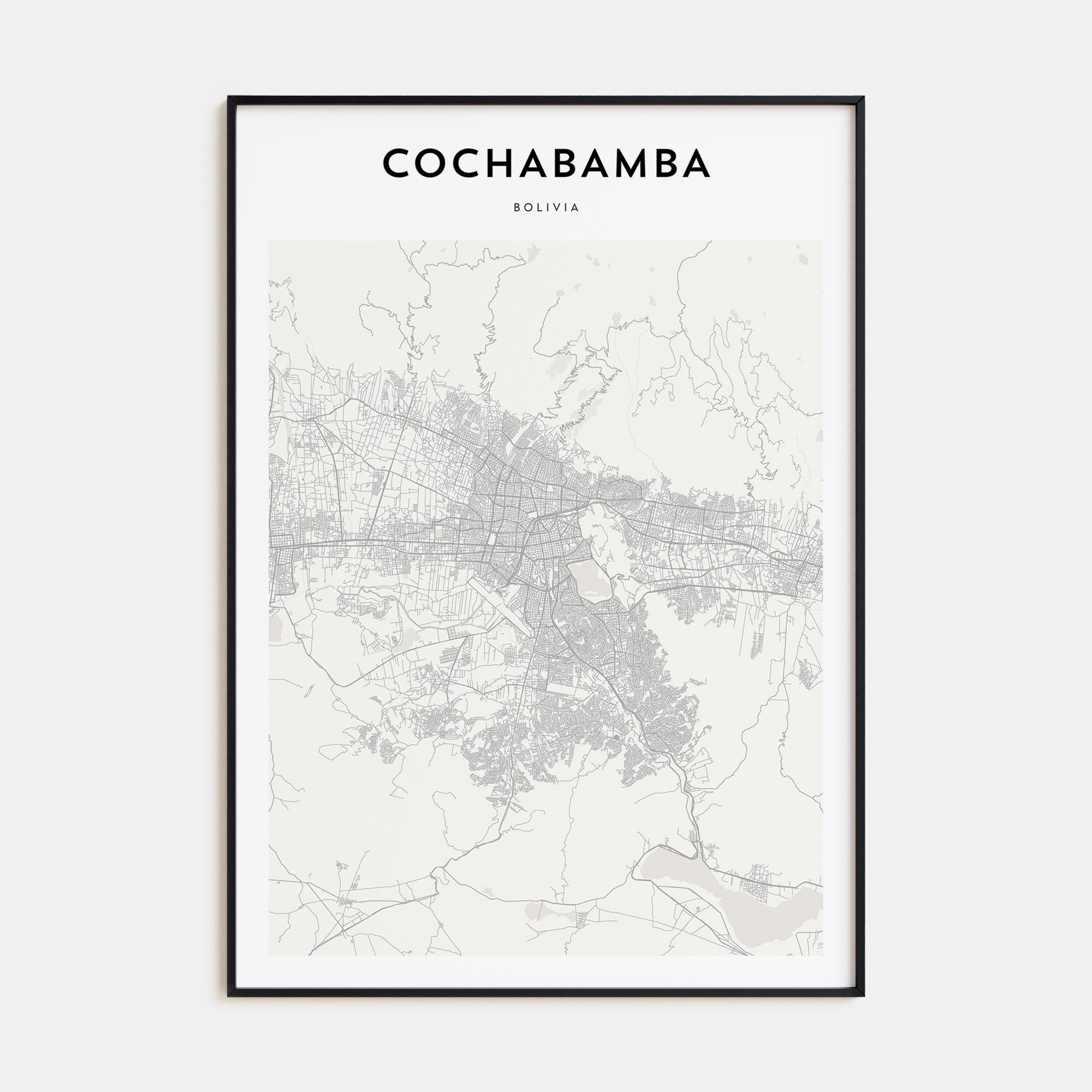 Cochabamba Map Portrait Poster