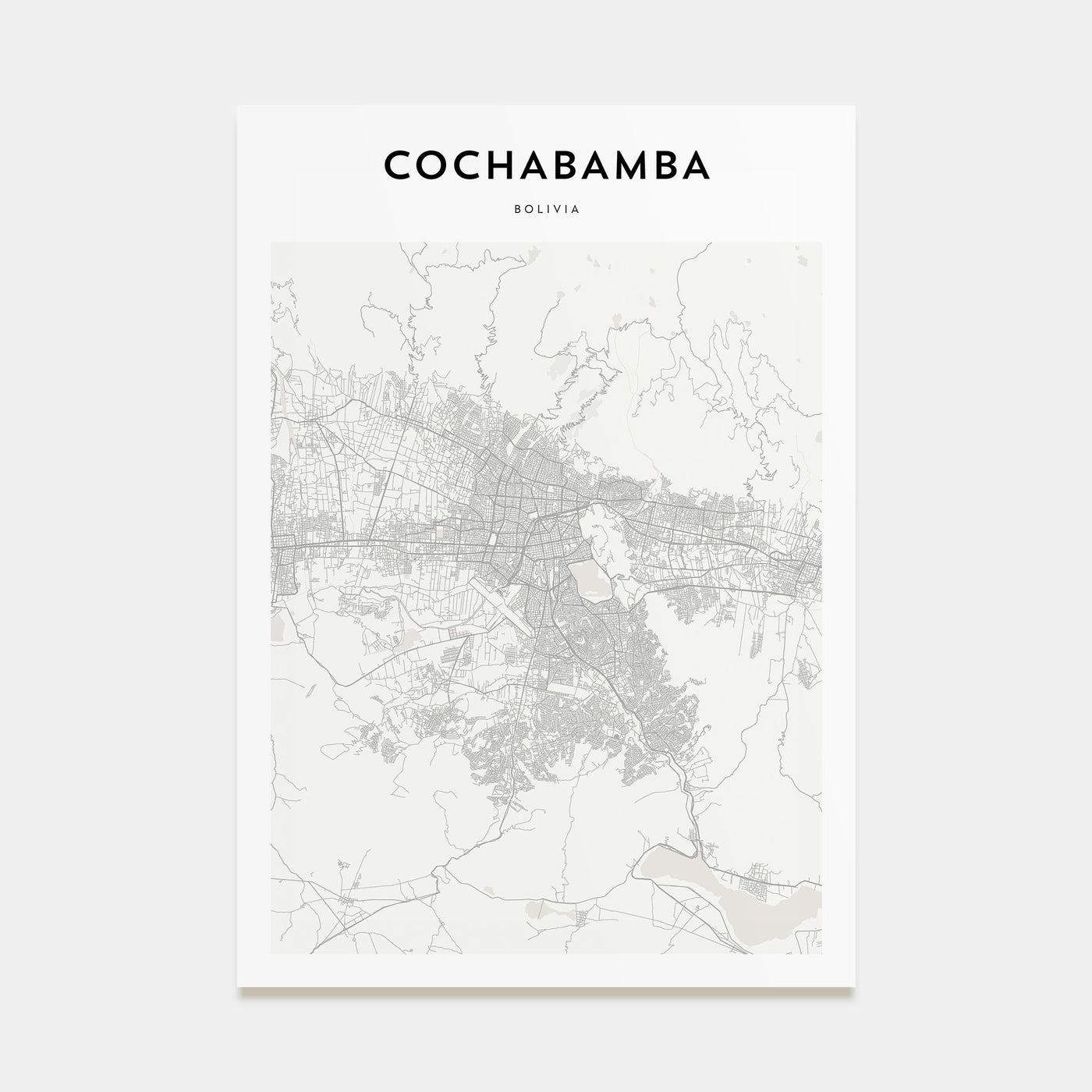 Cochabamba Map Portrait Poster